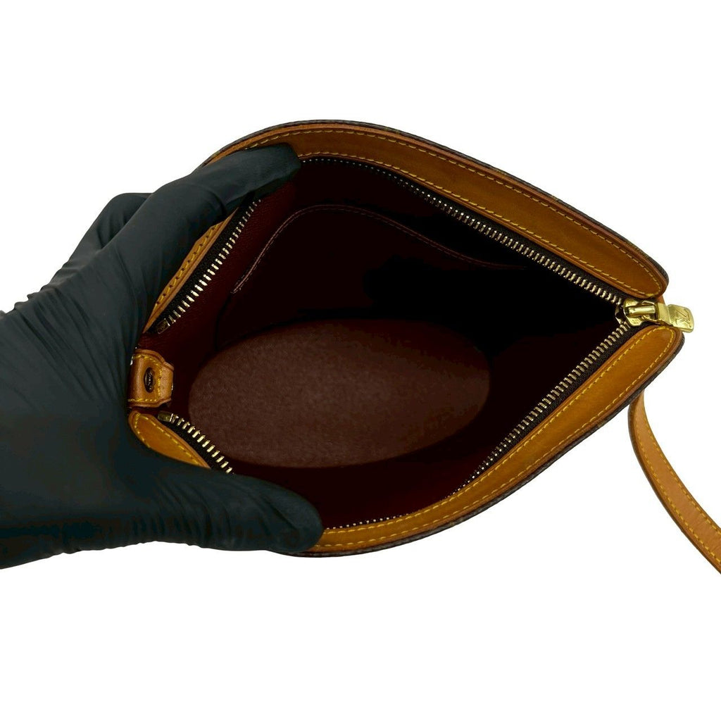 Louis Vuitton Drew Monogram Leather Shoulder Bag Crossbody Pochette Brown — view 9