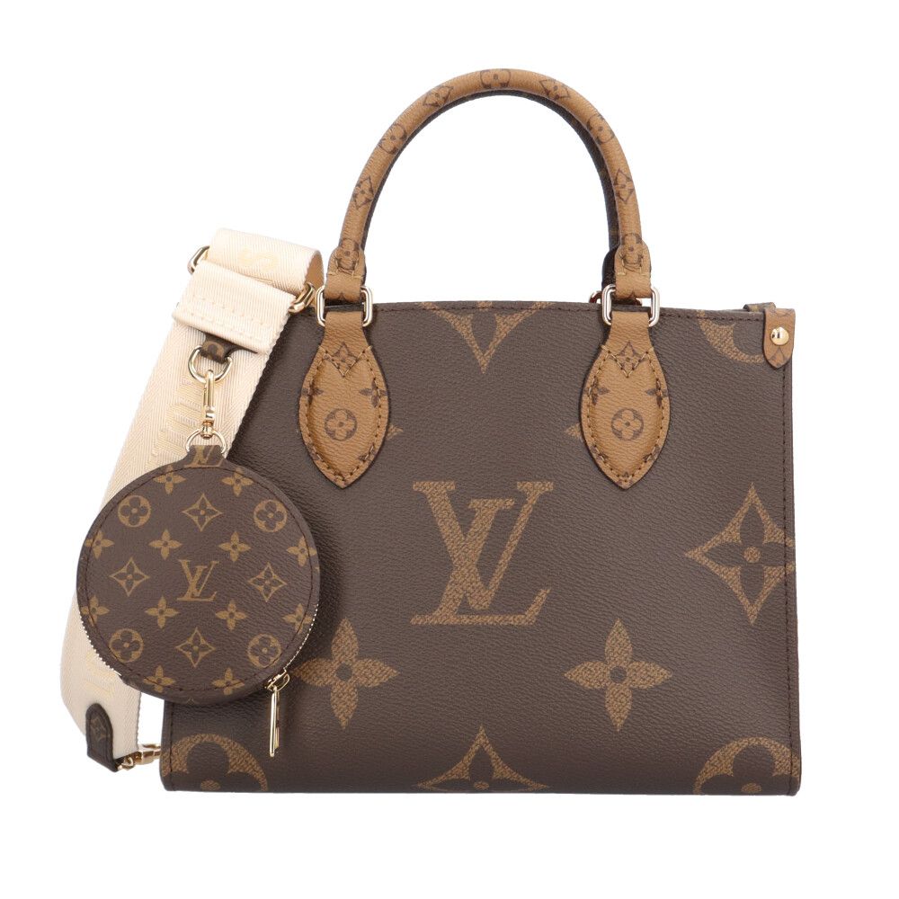 Louis Vuitton On The Go PM Monogram Giant Shoulder Bag Canvas Brown