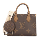 Louis Vuitton On The Go PM Monogram Giant Shoulder Bag Canvas Brown