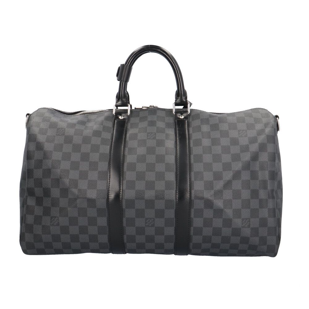 Louis Vuitton Keepall Bandouliere 45 Damier Graphite Boston Bag Canvas Black — view 3