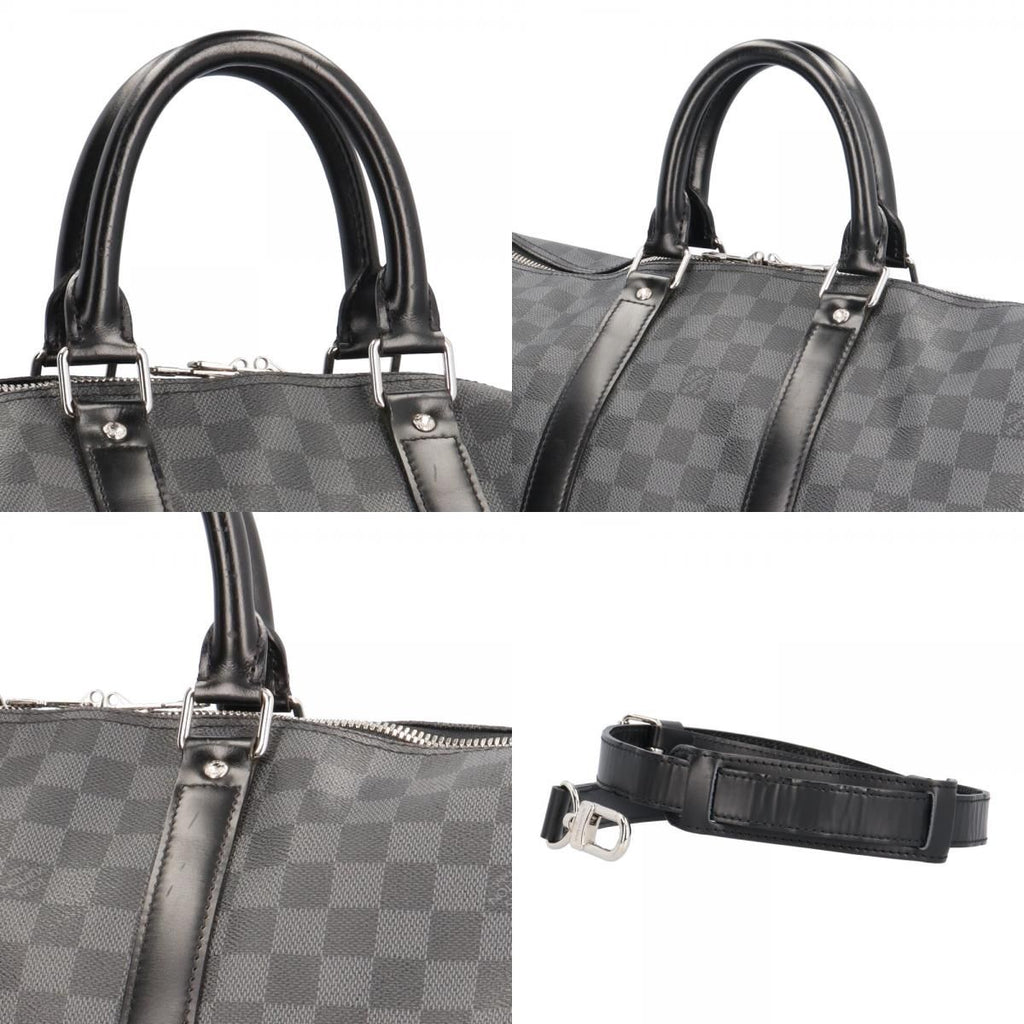 Louis Vuitton Keepall Bandouliere 45 Damier Graphite Boston Bag Canvas Black — view 9