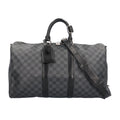 Louis Vuitton Keepall Bandouliere 45 Damier Graphite Boston Bag Canvas Black