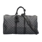Louis Vuitton Keepall Bandouliere 45 Damier Graphite Boston Bag Canvas Black