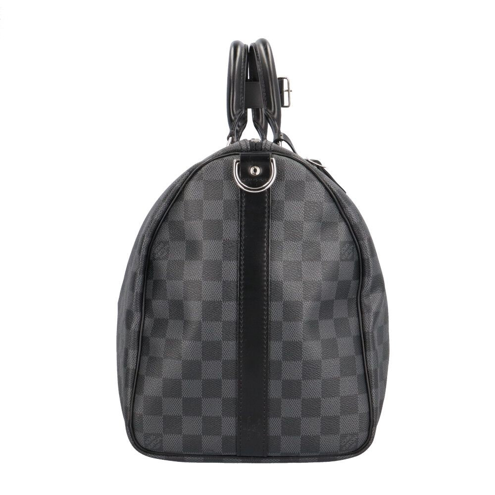 Louis Vuitton Keepall Bandouliere 45 Damier Graphite Boston Bag Canvas Black — view 4
