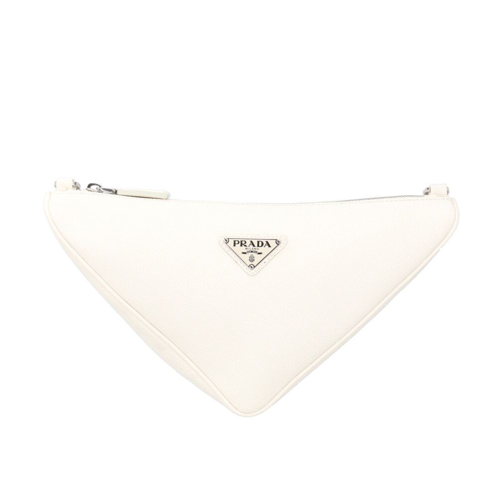 Prada Triangle Shoulder Bag Saffiano Leather Black