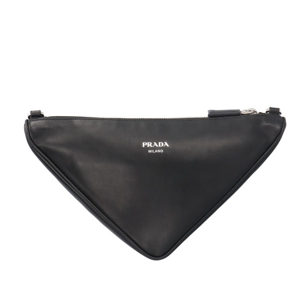 Prada Triangle Shoulder Bag Saffiano Leather Black