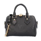 Louis Vuitton Speedy Bandouliere 20 Monogram Empreinte Shoulder Bag Black
