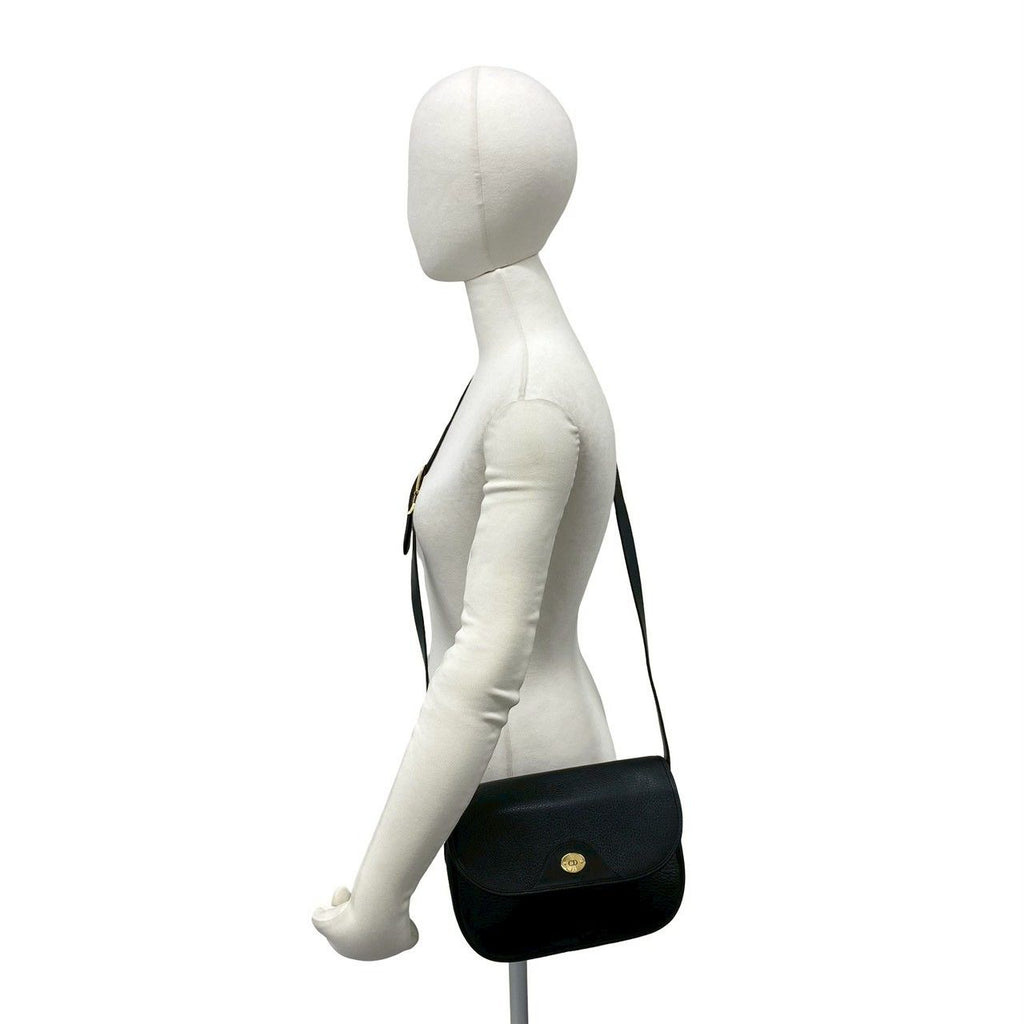 Dior Vintage CD Logo Leather Mini Shoulder Bag Crossbody Black — view 2