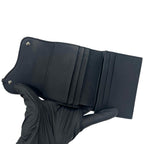 Dior Saddle Leather Trifold Wallet Mini Card Case Coin Purse Black — view 7