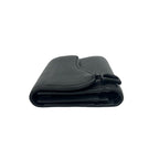 Dior Saddle Leather Trifold Wallet Mini Card Case Coin Purse Black — view 4
