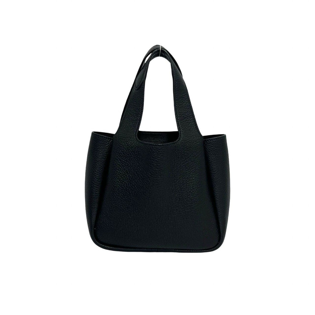 Prada Vitello Daino Triangle Logo Leather Handbag Mini Tote Black — view 3