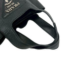 Prada Vitello Daino Triangle Logo Leather Handbag Mini Tote Black — view 4