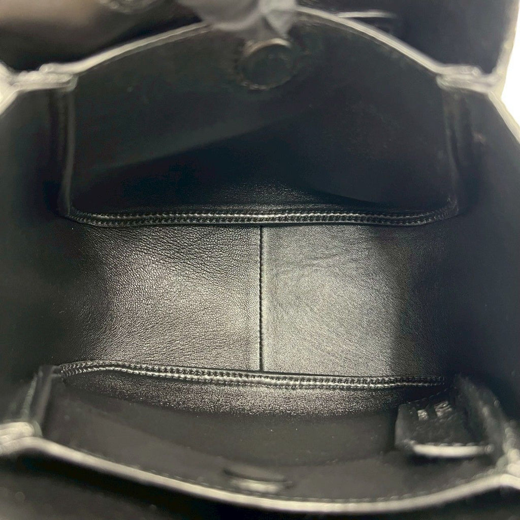 Prada Vitello Daino Triangle Logo Leather Handbag Mini Tote Black — view 9