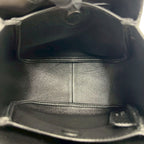 Prada Vitello Daino Triangle Logo Leather Handbag Mini Tote Black — view 9