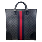 Gucci Tote Shoulder Bag Angry Cat GG Supreme Embroidery Gray Black — view 2
