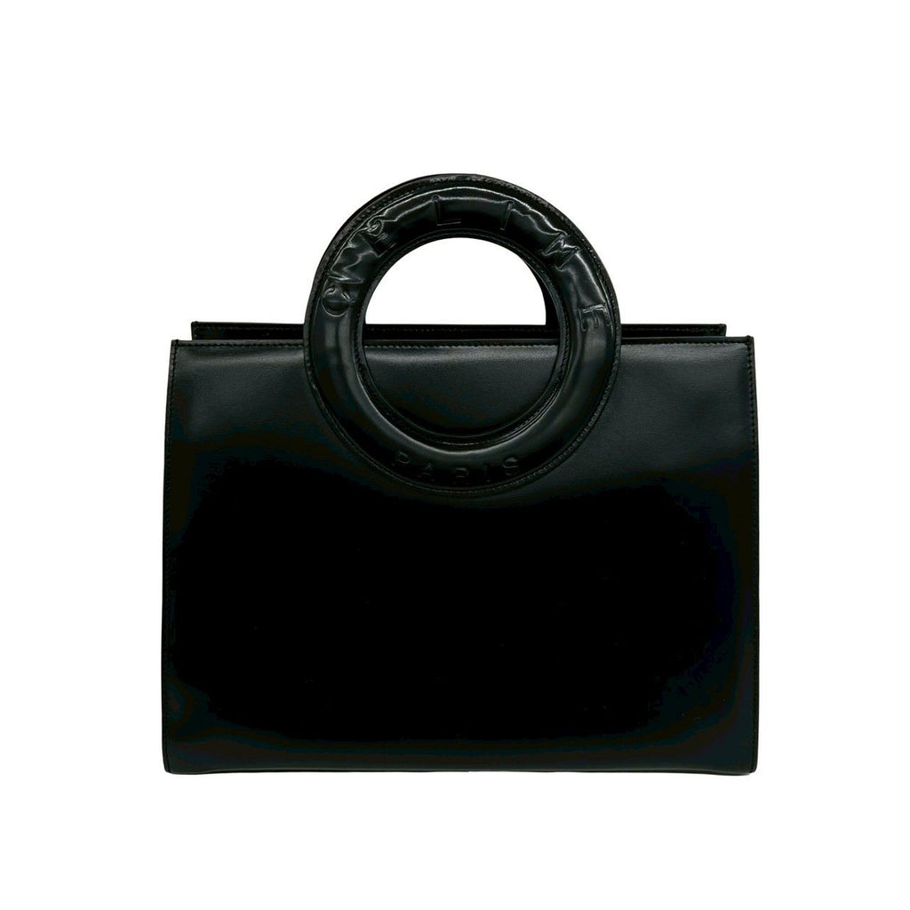 Celine Circle Logo Leather 2-Way Shoulder Bag Mini Tote Black — view 3