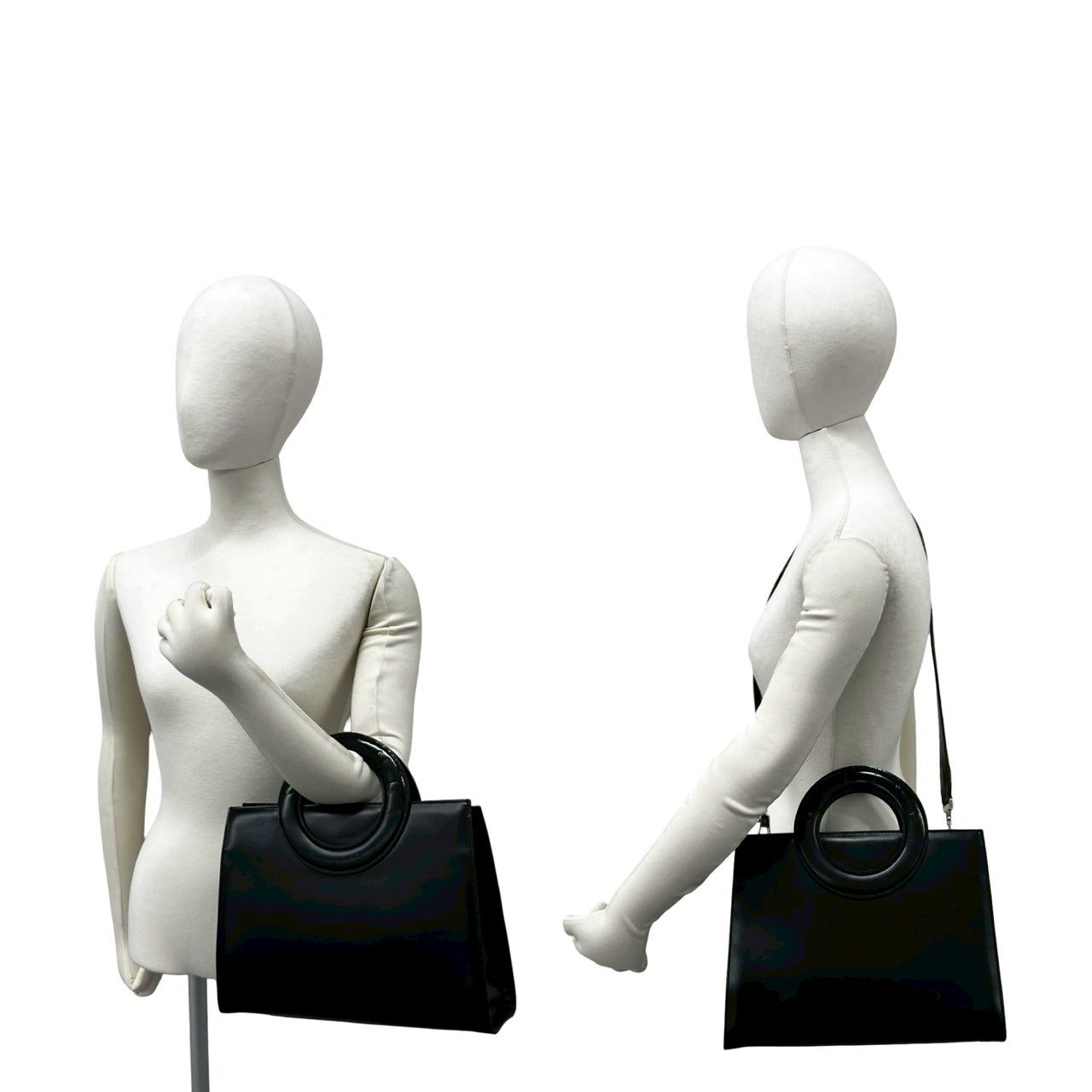 Celine Circle Logo Leather 2-Way Shoulder Bag Mini Tote Black — view 2