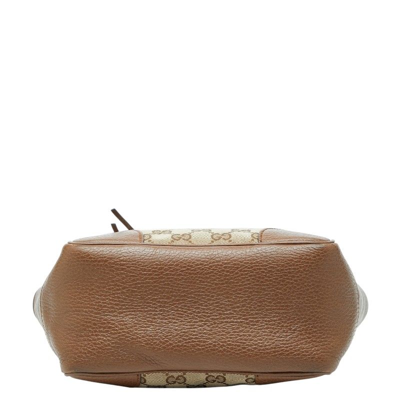 Gucci GG Canvas 2-Way Shoulder Bag Brown Beige Leather