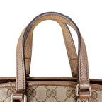 Gucci GG Canvas 2-Way Shoulder Bag Brown Beige Leather