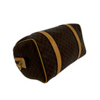 Celine Vintage Macadam Blason Triomphe Logo Leather Mini Boston Bag Brown — view 7