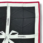 Chanel Logo Silk Scarf Ribbon Black — view 4