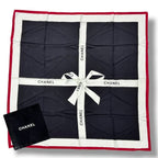 Chanel Logo Silk Scarf Ribbon Black