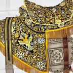 Hermes Scarf Silk Carre 90 Selle Des Steppes Yellow — view 7