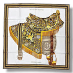 Hermes Scarf Silk Carre 90 Selle Des Steppes Yellow — view 2