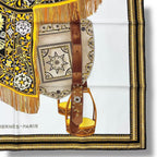 Hermes Scarf Silk Carre 90 Selle Des Steppes Yellow — view 4