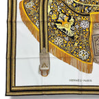 Hermes Scarf Silk Carre 90 Selle Des Steppes Yellow — view 6