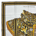 Hermes Scarf Silk Carre 90 Selle Des Steppes Yellow — view 3