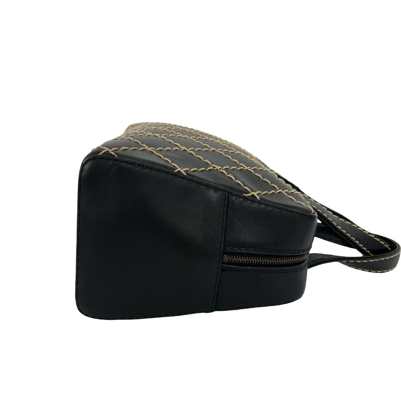 Chanel Card Seal Included Wild Stitch CC Logo Leather Boston Bag Black — view 6