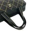 Chanel Card Seal Included Wild Stitch CC Logo Leather Boston Bag Black — view 4