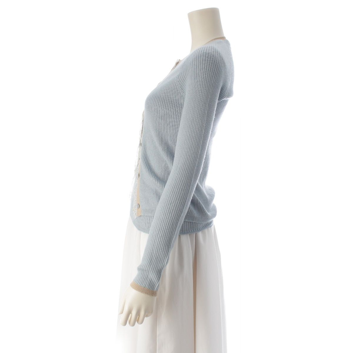 Dior Hiver Galliano Era Cashmere Silk Lace Decoration Knit Nosleeve — view 3