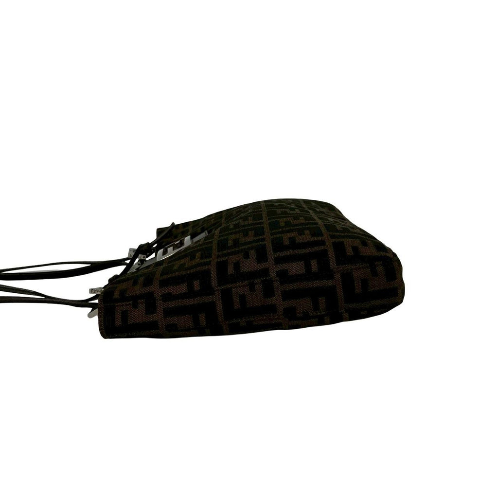 Fendi Zucca FF Pattern Logo Canvas Leather Tote Shoulder Bag Brown — view 5