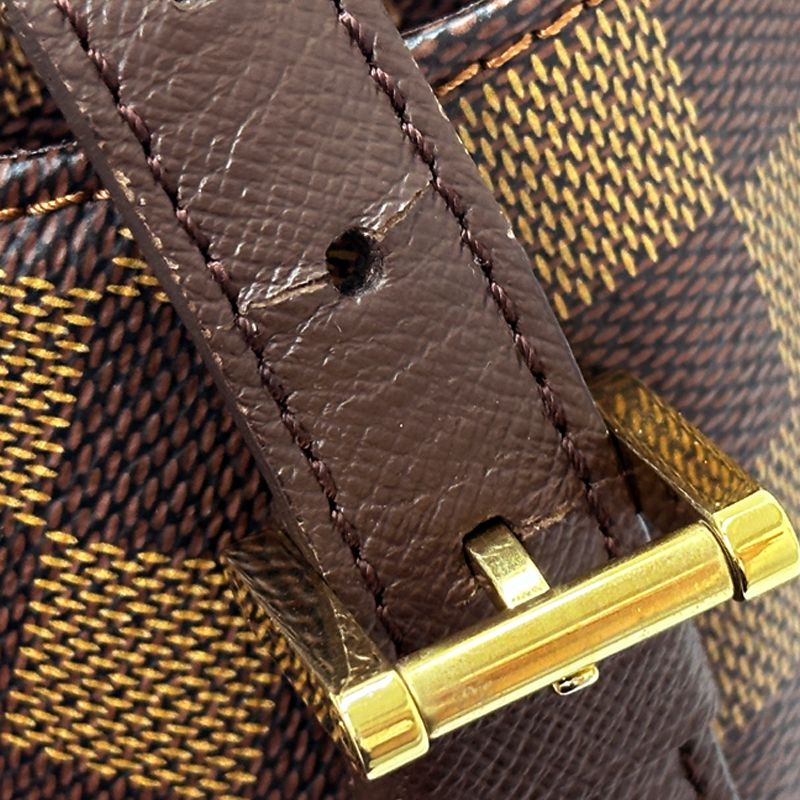 Louis Vuitton Damier Shoulder Bag Belem MM Ebene Brown — view 8