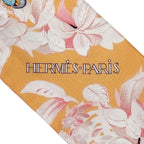 Hermes Scarf Equateur Silk Apricot Cream Multicolor Orange — view 4