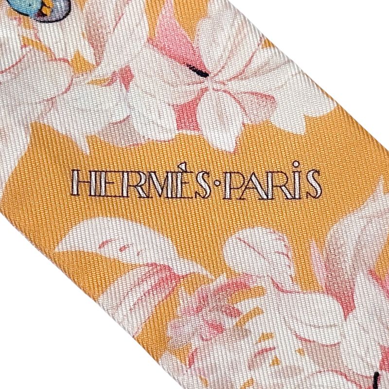 Hermes Scarf Equateur Silk Apricot Cream Multicolor Orange — view 4