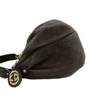 Gucci Guccissima GG Logo Patter Leather Shoulder Bag Tote Brown — view 5