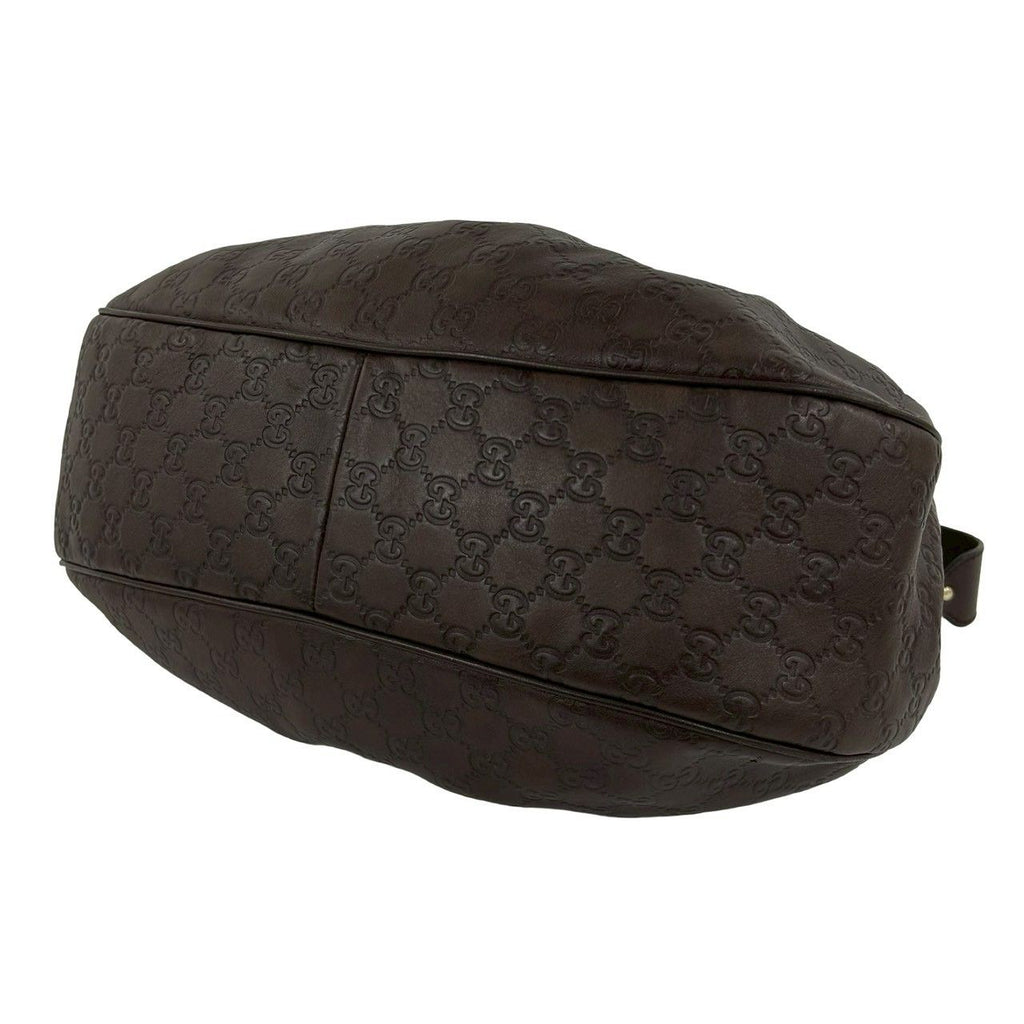 Gucci Guccissima GG Logo Patter Leather Shoulder Bag Tote Brown — view 8