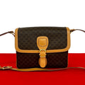 Celine Vintage Macadam Blason Triomphe Pattern Leather Shoulder Bag Pochette