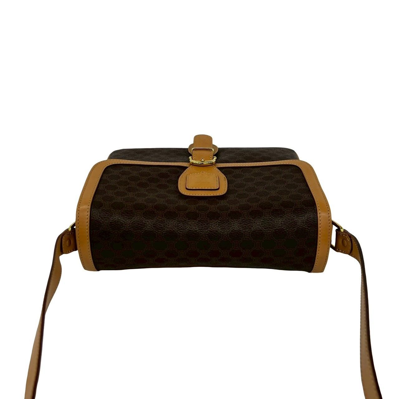 Celine Vintage Macadam Blason Triomphe Pattern Leather Shoulder Bag Pochette