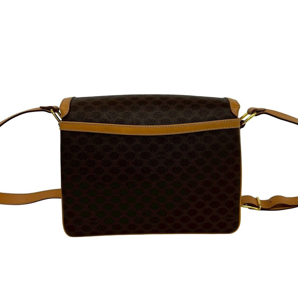 Celine Vintage Macadam Blason Triomphe Pattern Leather Shoulder Bag Pochette
