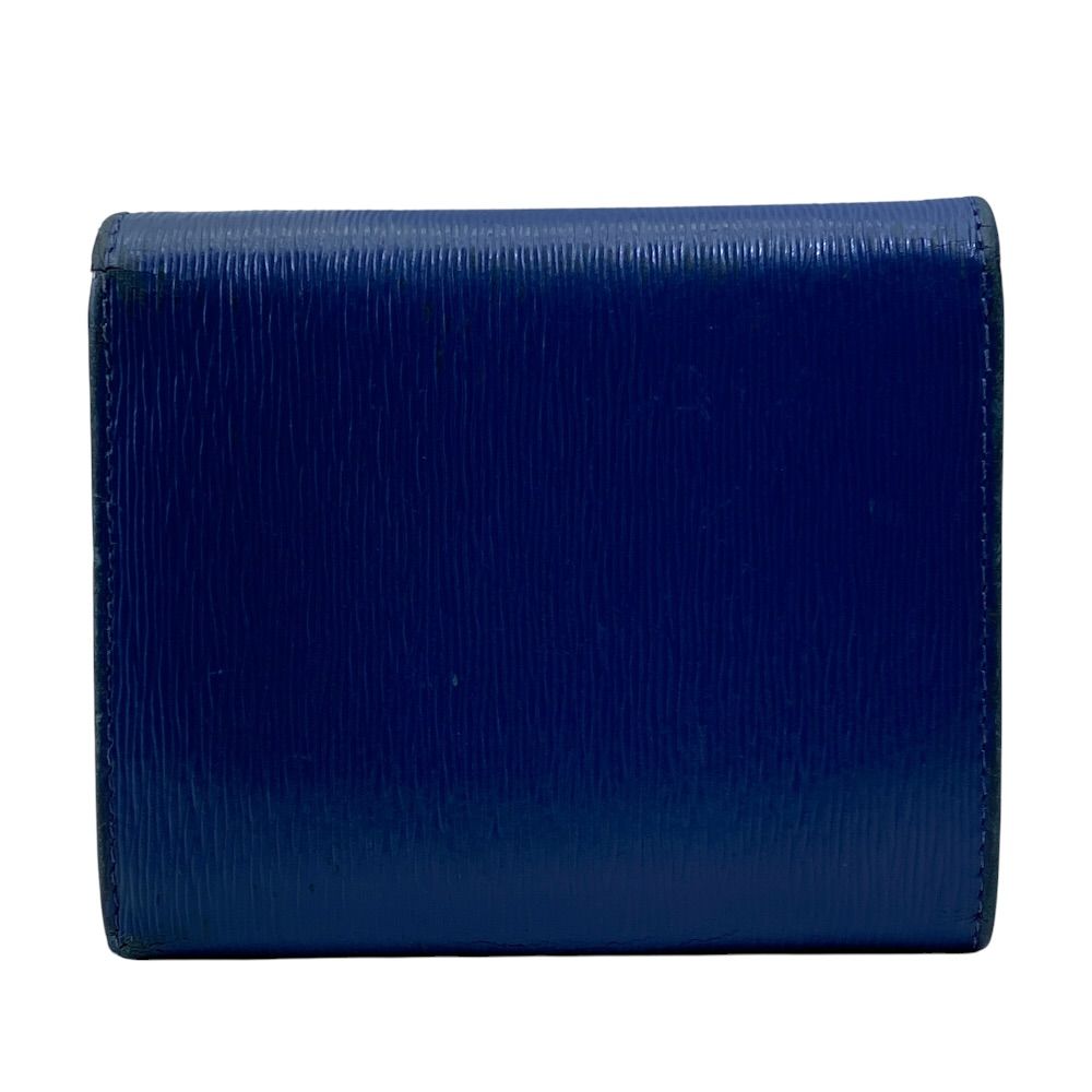 Prada Vitello Move Trifold Wallet Folding Leather Blue High Quality Daily — view 2