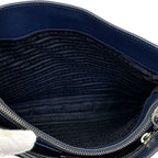 Prada Shoulder Bag Stripe Saffiano Leather Navy Crossbody Lightweight — view 7