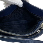 Prada Shoulder Bag Stripe Saffiano Leather Navy Crossbody Lightweight — view 6