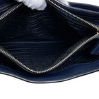 Prada Shoulder Bag Stripe Saffiano Leather Navy Crossbody Lightweight — view 9