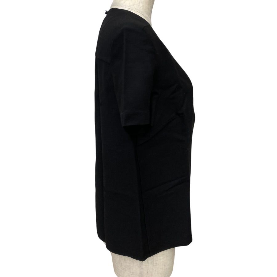Hermes Short Sleeve Top Shirt Top Silk Wool Black High Quality Daily Practical — view 4