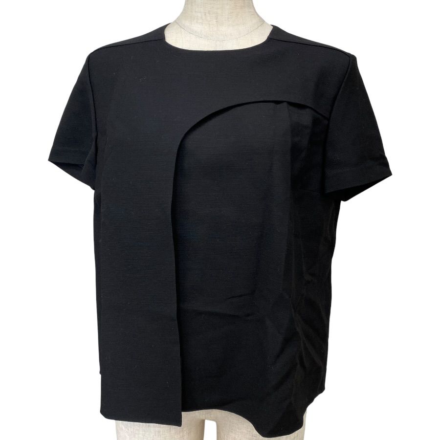 Hermes Short Sleeve Top Shirt Top Silk Wool Black High Quality Daily Practical