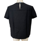 Hermes Short Sleeve Top Shirt Top Silk Wool Black High Quality Daily Practical — view 3